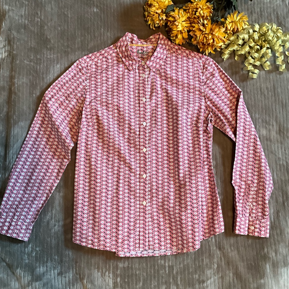 Boden Clock Patterned Button-Down Shirt - image 1